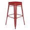 Emma and Oliver Kam Backless Metal Indoor-Outdoor Stool with All-Weather Polystyrene Seat